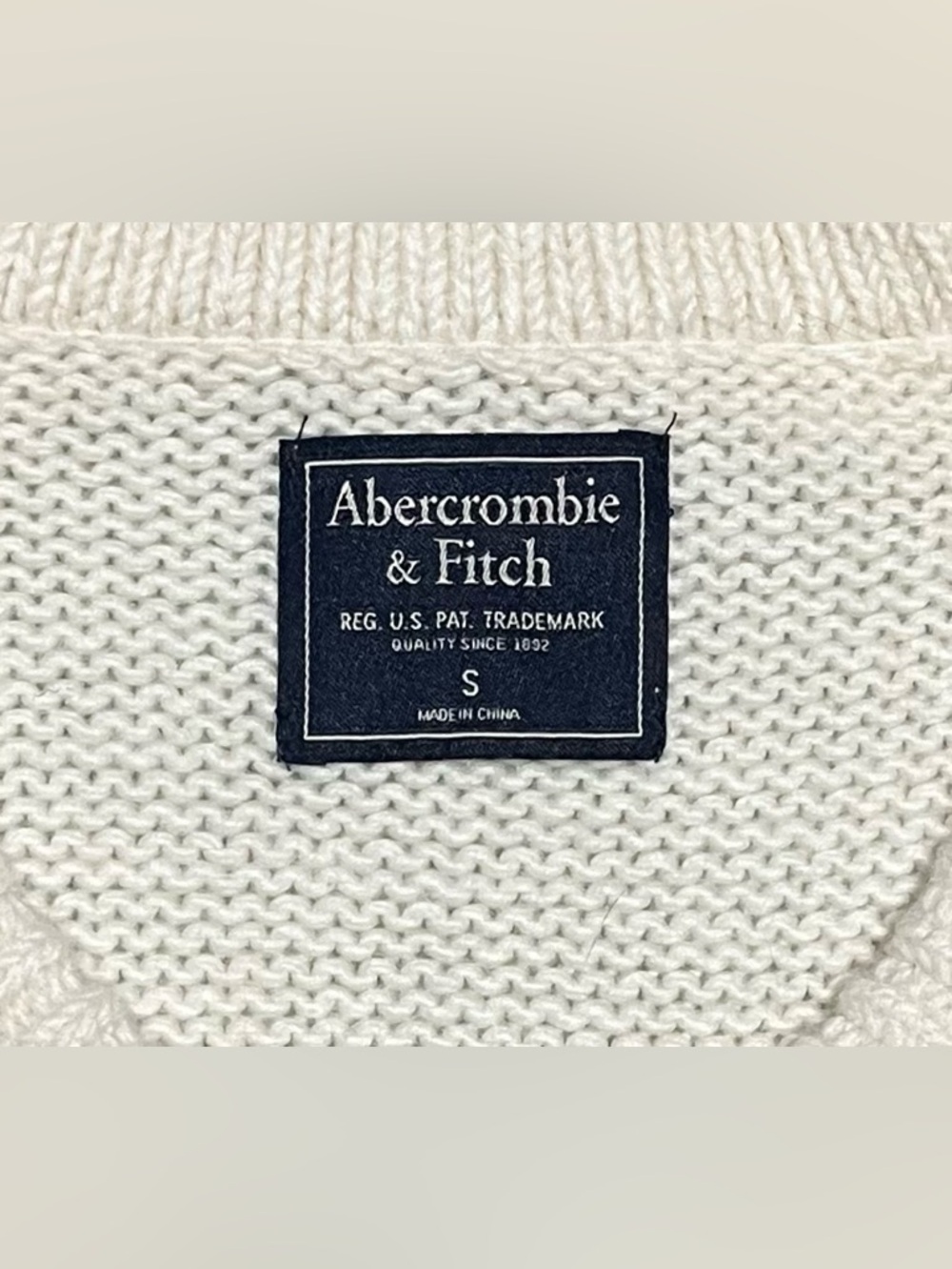 🍂 Abercrombie & Fitch Crewneck Sweater~Women’s Sz Sm~Cream w/ Fair Isle Pattern - Picture 8 of 11